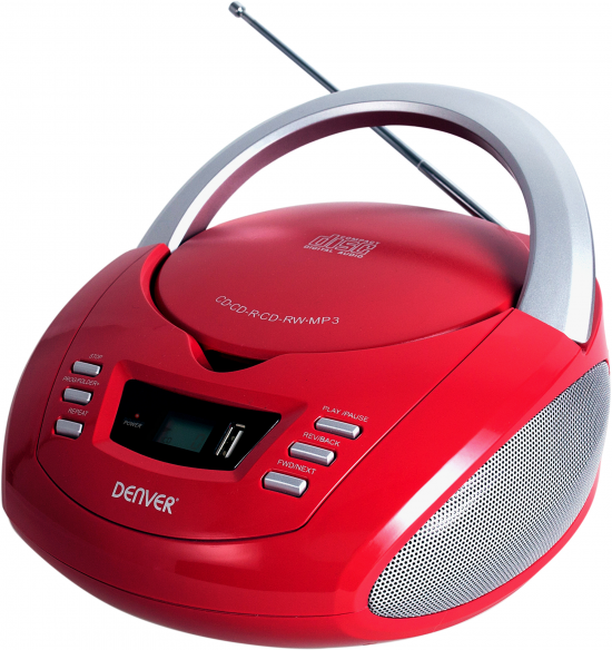 RAD/CD Denver TCU-211 MP3 USB rojo